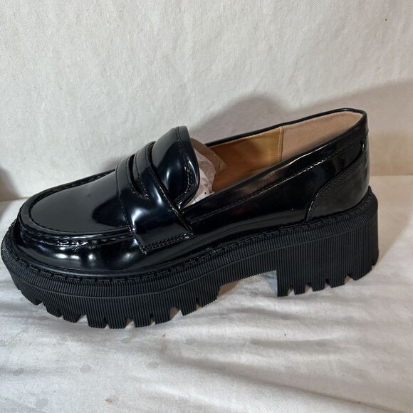 Chunky Retro Loafers Women 5.5 Black - Picture 5 of 12